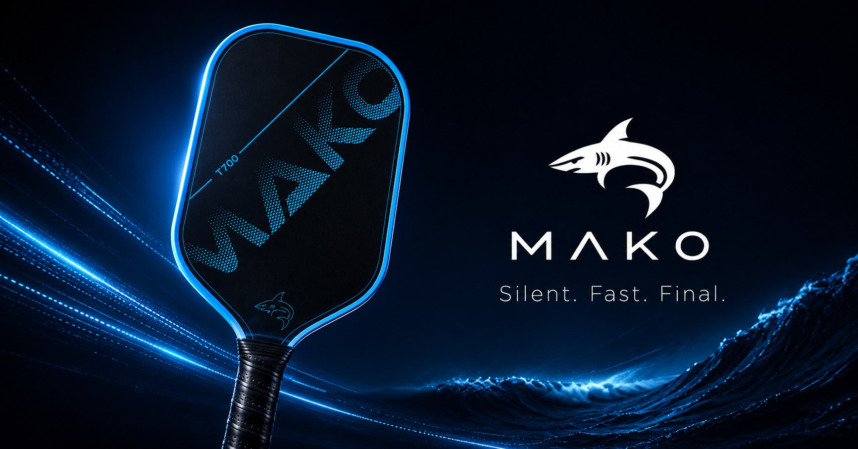 MAKO pickleball paddle brand banner